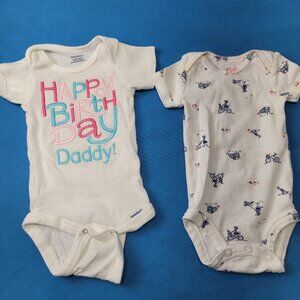 Gerber onesies & Carter one-piece Girls Happy Birthday Daddy Clothes NB, 0-3mo